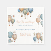 ホットエアバルーンパステルボーイトラベル赤ちゃんシャワー スタンダードカクテルナプキン (正面)