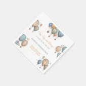 ホットエアバルーンパステルボーイトラベル赤ちゃんシャワー スタンダードカクテルナプキン (角)