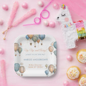 ホットエアバルーンパステルボーイトラベル赤ちゃんシャワー ペーパープレート (パーティー)