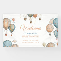 ホットエアバルーンパステルボーイトラベル赤ちゃんシャワー