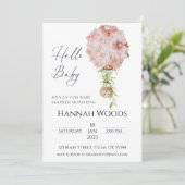 ホットエアバルーンピンクフローラベビーシャワー 招待状 (スタンド正面)