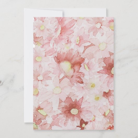 ホットエアバルーンピンクフローラベビーシャワー 招待状 (裏面)