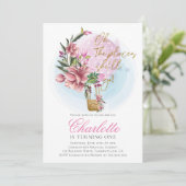 ホットエアバルーンピンクフローラ第1誕生日 招待状 (スタンド正面)