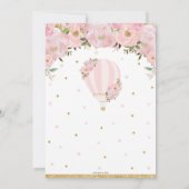 ホットエアバルーンピンクフローラ花1st誕生日 招待状 (裏面)