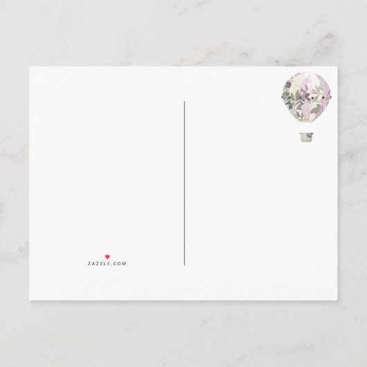 ホットエアバルーンピンク日付変更ブラック 案内ポストカード (裏面)