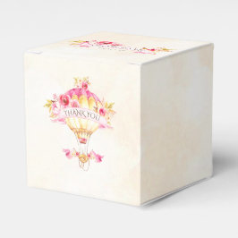 ホットエアバルーンピンク金ゴールドイエローローズ フェイバーボックス