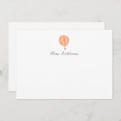 ホットエアバルーンピンク黄色カスタム文房具 ノートカード (正面/裏面)