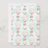 ホットエアバルーンファースト誕生日ピンクミントピーチ 招待状 (裏面)