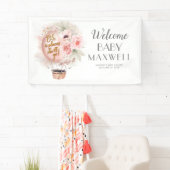 ホットエアバルーンフローラベビーシャワーへようこそ 横断幕 (インサイチュ)