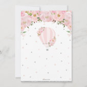 ホットエアバルーンフローラベビーシャワーガールシルバー 招待状 (裏面)