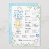 ホットエアバルーンベビーあなたの財布のゲームの内容 招待状 (正面/裏面)