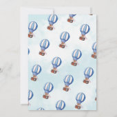 ホットエアバルーンボホブルーベビーシャワー 招待状 (裏面)