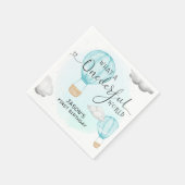 ホットエアバルーンボーイズ最初の誕生日 スタンダードカクテルナプキン (角)