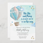 ホットエアバルーンボーイベビーシャワー招待状 招待状 (正面/裏面)