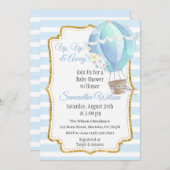 ホットエアバルーンボーイベビーシャワー招待状 招待状 (正面/裏面)