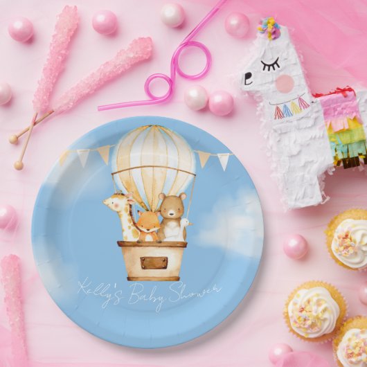 ホットエアバルーンボーイベビーシャワー紙プレート ペーパープレート (パーティー)