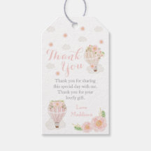 ホットエアバルーンメッセージカードガールピンク