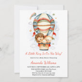 ホットエアバルーンリトルキングライオンベビーシャワー 招待状 (正面)