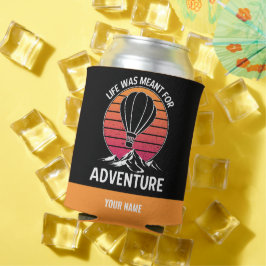 ホットエアバルーンヴィンテージレトロサンセットアドベンチャー 缶クーラー
