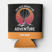 ホットエアバルーンヴィンテージレトロサンセットアドベンチャー 缶クーラー (正面)