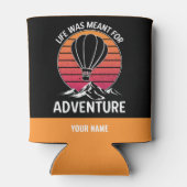 ホットエアバルーンヴィンテージレトロサンセットアドベンチャー 缶クーラー (裏面)