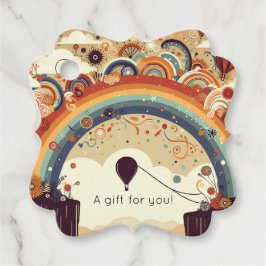 ホットエアバルーン付き消音レインボーデザイン フェイバータグ