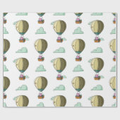 ホットエアバルーン入りかわいいピンクのクマ図解入りの、写真付きの|過去記事 ラッピングペーパー (フラット)