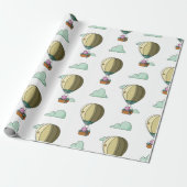 ホットエアバルーン入りかわいいピンクのクマ図解入りの、写真付きの|過去記事 ラッピングペーパー (アンロールド)