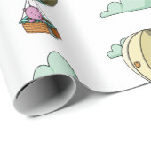 ホットエアバルーン入りかわいいピンクのクマ図解入りの、写真付きの|過去記事 ラッピングペーパー (ロールコーナー)