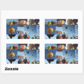 ホットエアバルーン写真コラージュシール 長方形シール (シート)