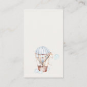 ホットエアバルーン動物おむつラッフルベビーシャワー エンクロージャーカード (裏面)