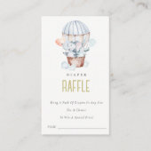 ホットエアバルーン動物おむつラッフルベビーシャワー エンクロージャーカード (正面)