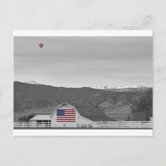 ホットエアバルーン大きい石フラッグバーンアンドエルドーラBWSC ポストカード (正面)