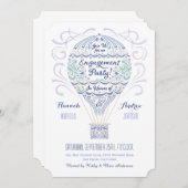 ホットエアバルーン婚約パーティ招待状II 招待状 (正面/裏面)