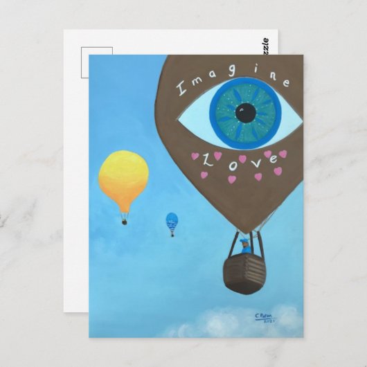 ホットエアバルーン想像三つがポストカード好き ポストカード (正面/裏面)