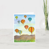 ホットエアバルーン日の出の山ハッピーバースデー カード (正面)