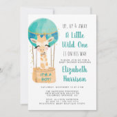 ホットエアバルーン男の子のシャワー 招待状 (正面)