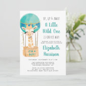 ホットエアバルーン男の子のシャワー 招待状 (スタンド正面)