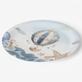 ホットエアバルーン男の子航海のの赤ちゃんシャワー ペーパープレート (アングル)