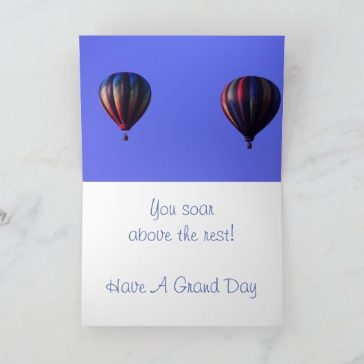 ホットエアバルーン誕生日カーカスタマイズド** カード (内部)