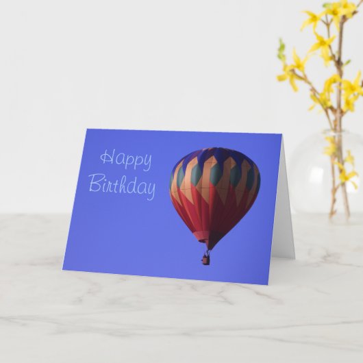 ホットエアバルーン誕生日カーカスタマイズド** カード (黄色い花)