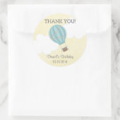 ホットエアバルーン誕生日サンキューステッカー ラウンドシール (バッグ)