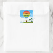 ホットエアバルーン誕生日テンプレートシール スクエアシール (バッグ)