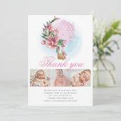 ホットエアバルーン誕生日フォトコラージュありがとう サンキューカード (スタンド正面)