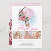 ホットエアバルーン誕生日フォトコラージュありがとう サンキューカード (正面/裏面)