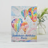 ホットエアバルーン誕生日子供ボーイズ招待状 招待状 (スタンド正面)