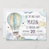 ホットエアバルーン誕生日招待状 招待状 (正面)