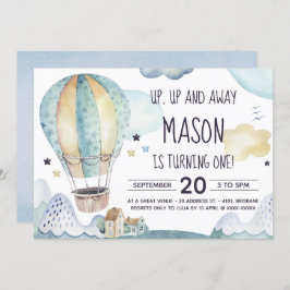 ホットエアバルーン誕生日招待状 招待状