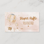 ホットエアバルーン赤ちゃんシャワーおむつラッフルチケット エンクロージャーカード (正面)