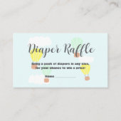 ホットエアバルーン赤ちゃんシャワーおむつラッフル エンクロージャーカード (正面)